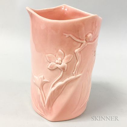 Vernon Kilns Pink-glazed Vase Designed by Walt Disney Studios