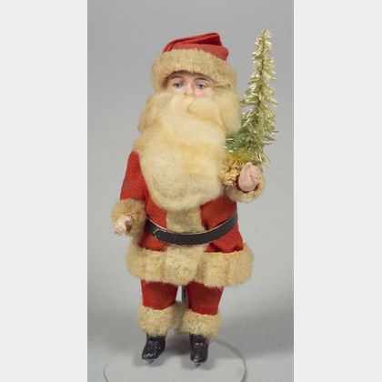Small All-Bisque Doll in Original Santa Claus Outfit