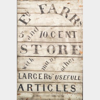 Painted Wooden "5 and 10 CENT STORE" Trade Sign