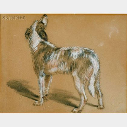 Attributed to Sir Edwin Landseer (British, 1802-1873) Sketch of a Dog