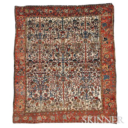 Antique Fereghan Sarouk "Souf" Carpet