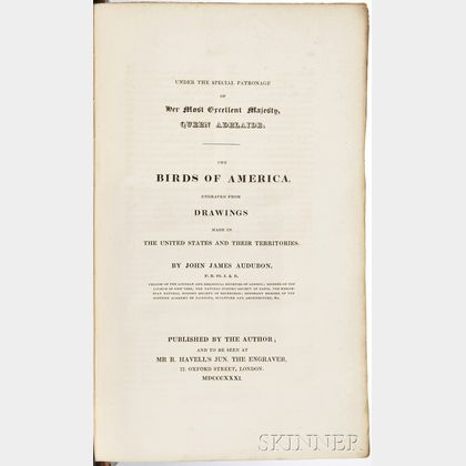 Audubon, John James (1785-1851) Ornithological Biography, with the Prospectus for The Birds of America.