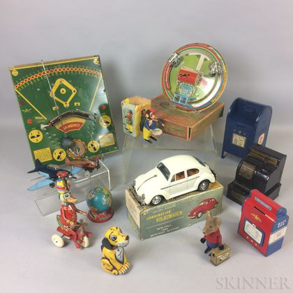 Group of Lithographed and Pressed Metal Toys