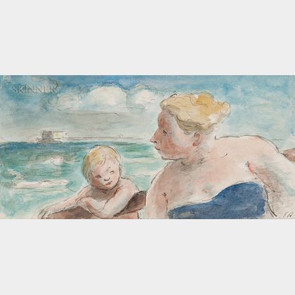 Edward Jeffrey Irving Ardizzone (British, 1900-1979) Mother and Son at the Shore