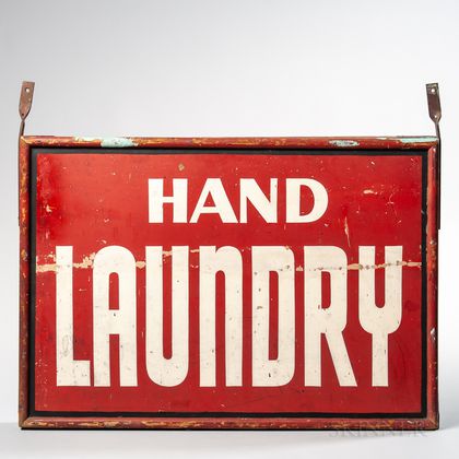 Painted Double-sided "Hand Laundry" Sign