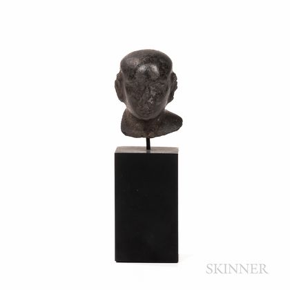 Small Bronze Head of a Priest