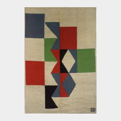 Sonia Delaunay, (Russian and French, 1885-1979) Abstract Geometric Tapestry.
