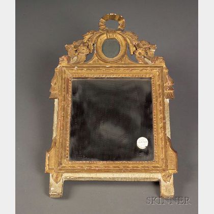 Small Louis XVI Giltwood and Part-painted Mirror