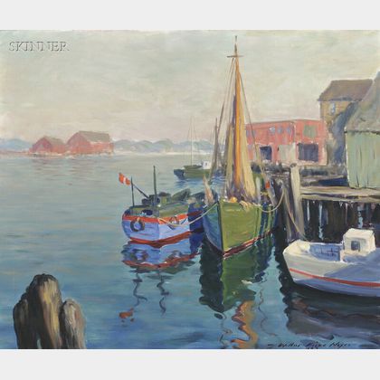 Wilber Fiske Noyes (American, 1897-1951) Wharf Scene