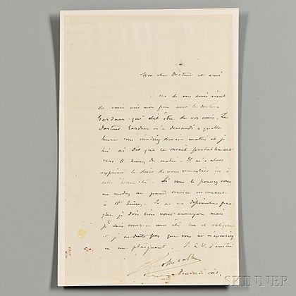 Gottschalk, Louis M. (1829-1869) Autograph Letter Signed.