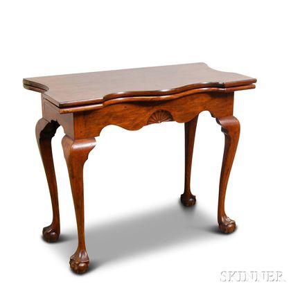 Chippendale-style Carved Mahogany Card Table