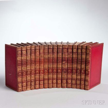 Decorative Bindings, Sets, Sixteen Volumes, James Sargent Storers (1771-1853) Antiquarian and Topographical Cabinet [and] The Antiquar 