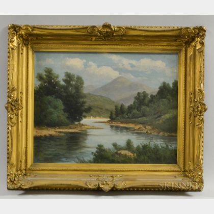 C. Myron Clark (Massachusetts, 1858-1925) River Scene with Mountains
