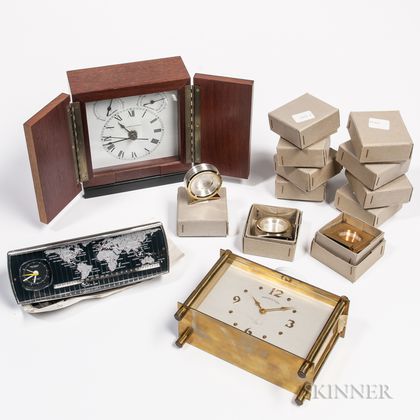 Group of Hamilton Desk Clocks and Cases