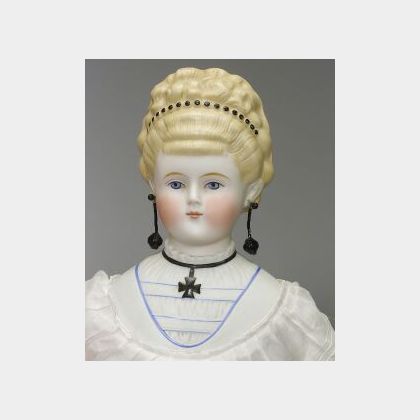Parian Lady Doll with Molded Blouse