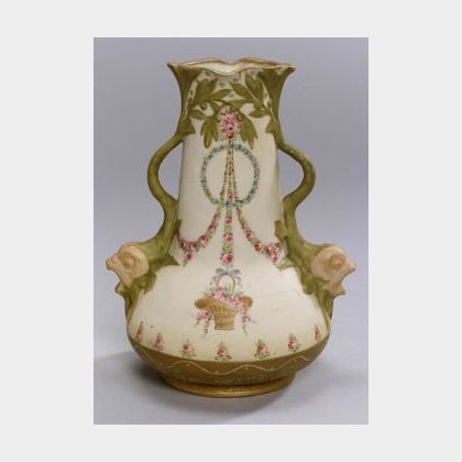 Amphora Teplitz Double-Handled Ceramic Vase.