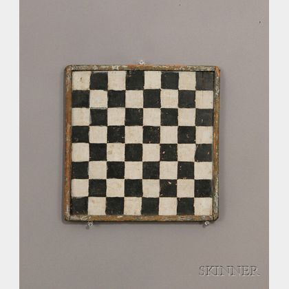 Small Painted Wooden Checkerboard