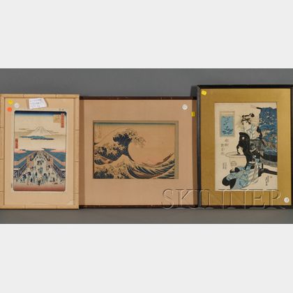 Three Japanese Woodblock Prints: