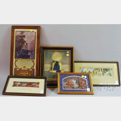 Five Framed Maxfield Parrish Chromolithographs