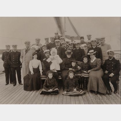 Gelatin Silver Print of the Imperial Russian Royal Family Aboard the Standart