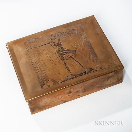 Art Deco Decorated Cigar Box 