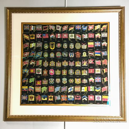 Framed Collection of Melachrino Tobacco Silks