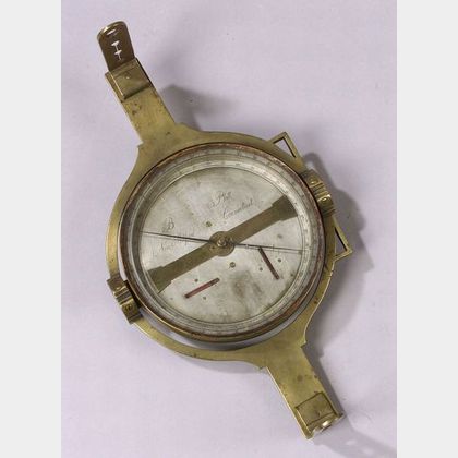Rare Brass Vernier Surveyor's Compass by Benjamin Platt