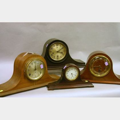 Four Tambour Mantel Clocks