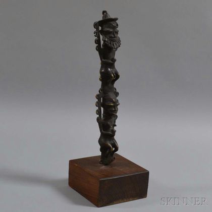 Bronze Figural Tribal Pole