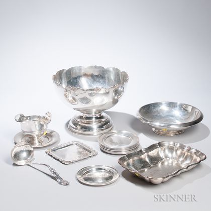 Group Sterling Silver and Silver-plated Tableware