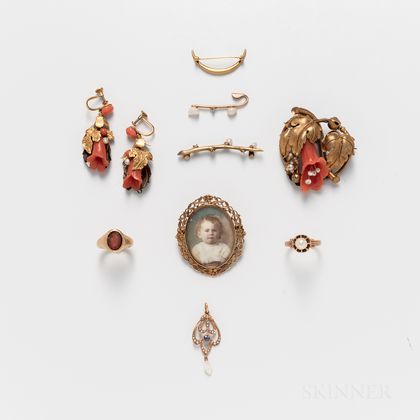Group of Antique Gold and Gold-filled Jewelry