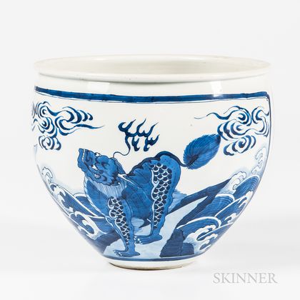 Small Blue and White Jardiniere