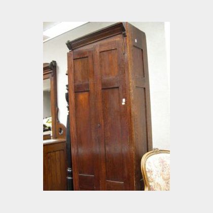 Late Victorian Oak Two-Door Cabinet. 
