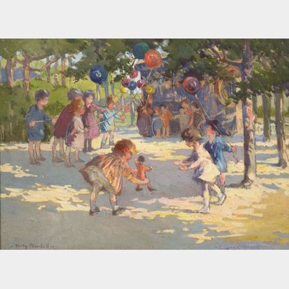 Emma Alice (Polly) Parker Nordell (American, 1876-1956) At Play, Luxemburg Gardens