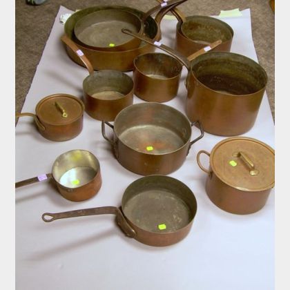 Approximately Twelve Pieces of Copper Cookware