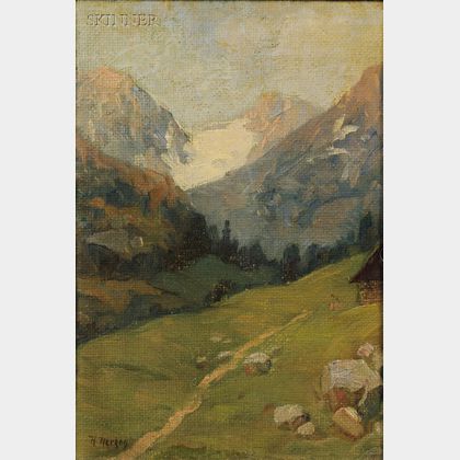 Hermann Ottomar Herzog (German/American, 1832-1932) Alpine Study