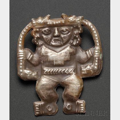 Pre-Columbian Embossed Silver Figure