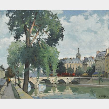 Constantine Kluge (French, 1912-2003) Le Pont Saint-Michel