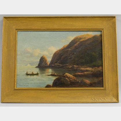 C. Myron Clark (Massachusetts, 1858-1925) Shore Scene with Rowboat