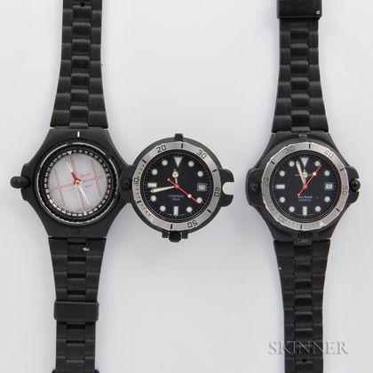 Two Hamilton Sea Hawk Compass Wristwatches
