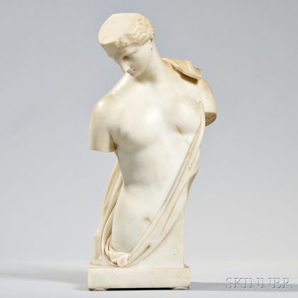 Italian School, 19th Century White Marble Figure of a Classical Male Nude