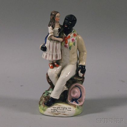 Staffordshire Ceramic Figural Group of Uncle Tom and Eva