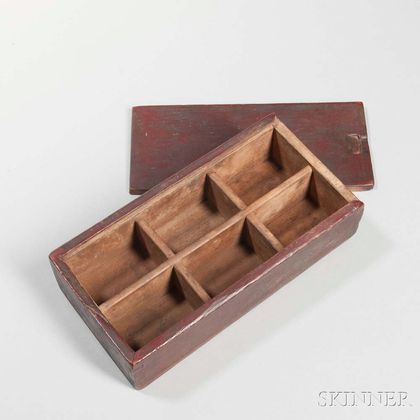 Red-painted Slide-lid Spice Box