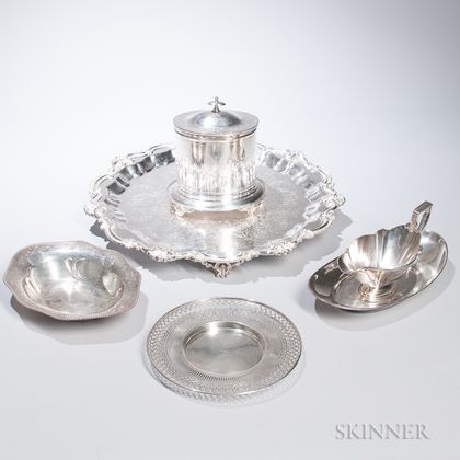 Small Group of Sterling Silver and Silver-plated Tableware