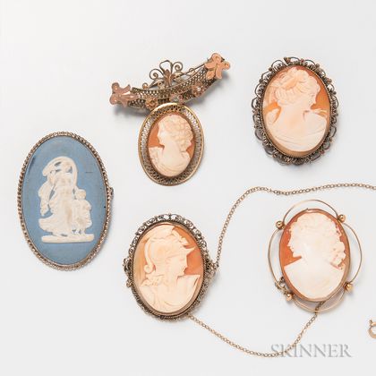 Group of Cameo Brooches
