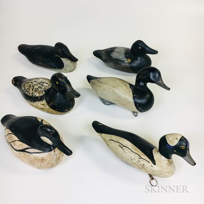 Six Carved and Painted Duck Decoys