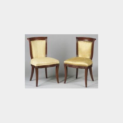 Pair of Continental Empire-style Mahogany Side Chairs