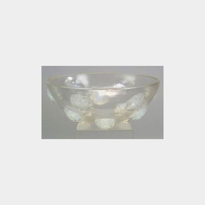 R. Lalique Molded Opalescent Glass Tournon Bowl