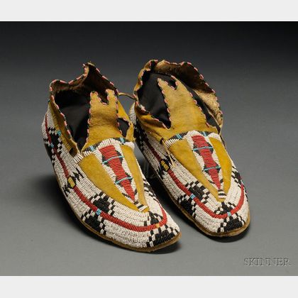 Sold at auction Central Plains Beaded Hide Moccasins Auction Number ...