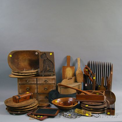 Large Group of Wood and Metal Domestic Items